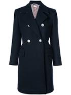 Thom Browne Double Breasted Chesterfield Overcoat In Navy Heavy Merino
