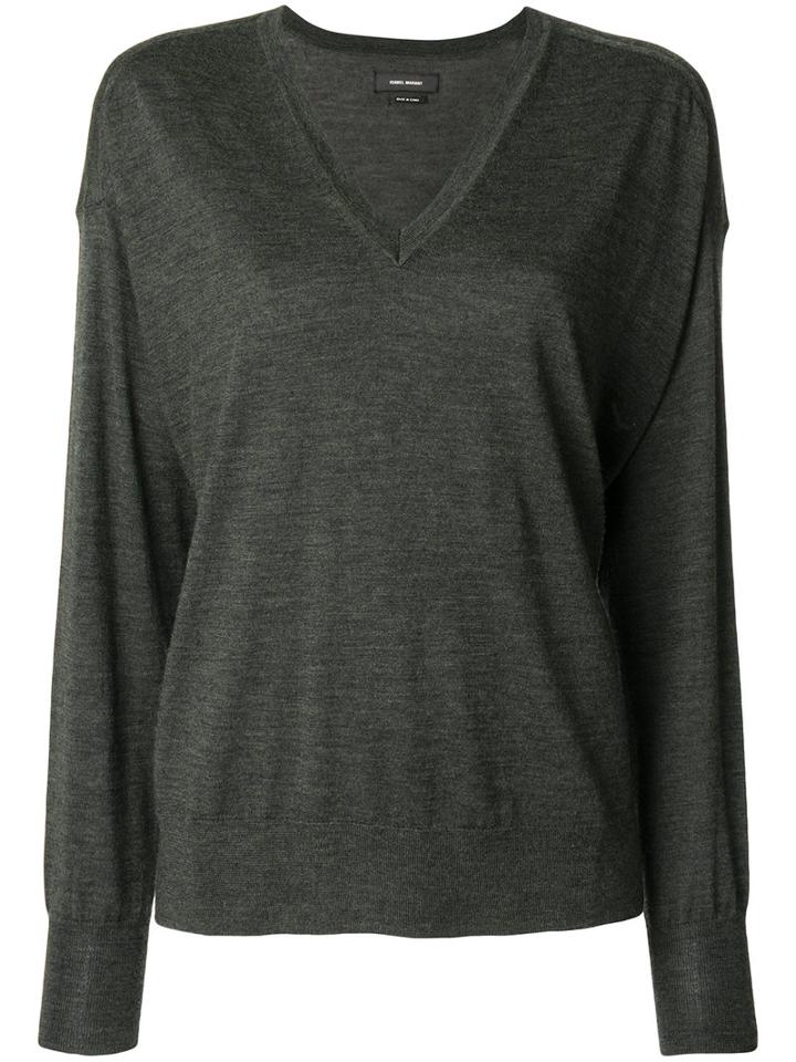 Isabel Marant - Alford V-neck Pullover - Women - Merino - 36, Green, Merino