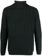 N.peal 007 Chunky Ribbed Polo Neck Sweater - Grey