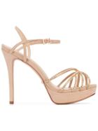 Schutz Embellished Platform Sandals - Nude & Neutrals