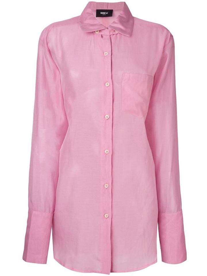 Yang Li Back Tie Shirt, Women's, Size: 38, Pink/purple, Cotton/silk