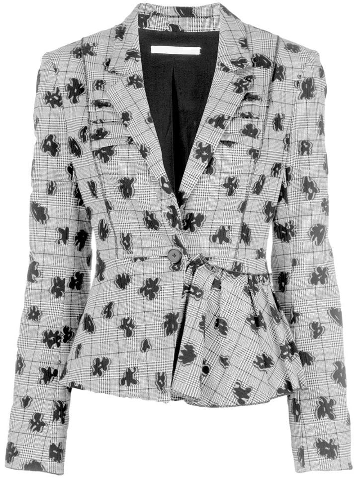 Jason Wu Collection Floral Print Stretch Blazer - Black