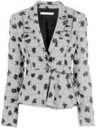 Jason Wu Collection Floral Print Stretch Blazer - Black
