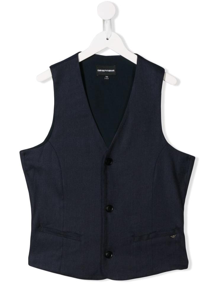 Emporio Armani Kids Denim Waistcoat - Blue