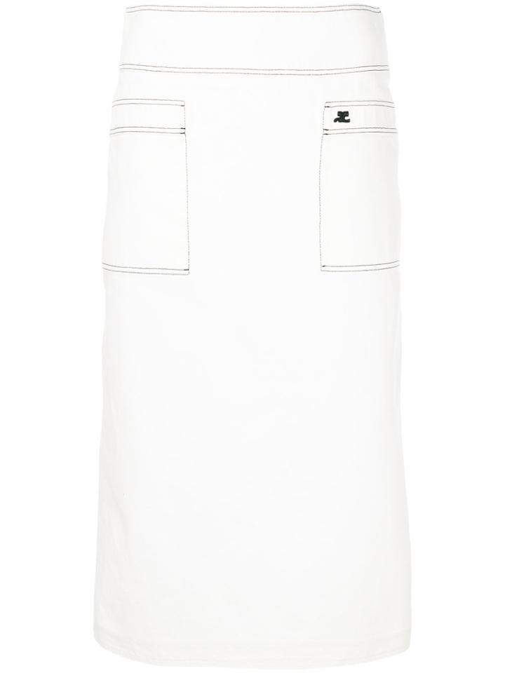 Courrèges Fitted Pocket Skirt - White