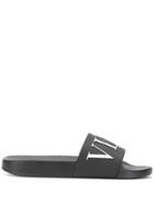 Valentino Valentino Garavani Logo Slides - Black