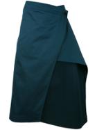 Marni Wrap Around Stepped Hem Skirt - Green