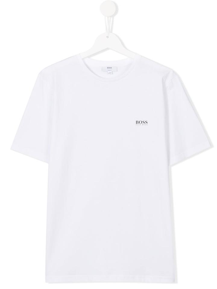 Boss Kids Round Neck T-shirt, Boy's, Size: 16 Yrs, White