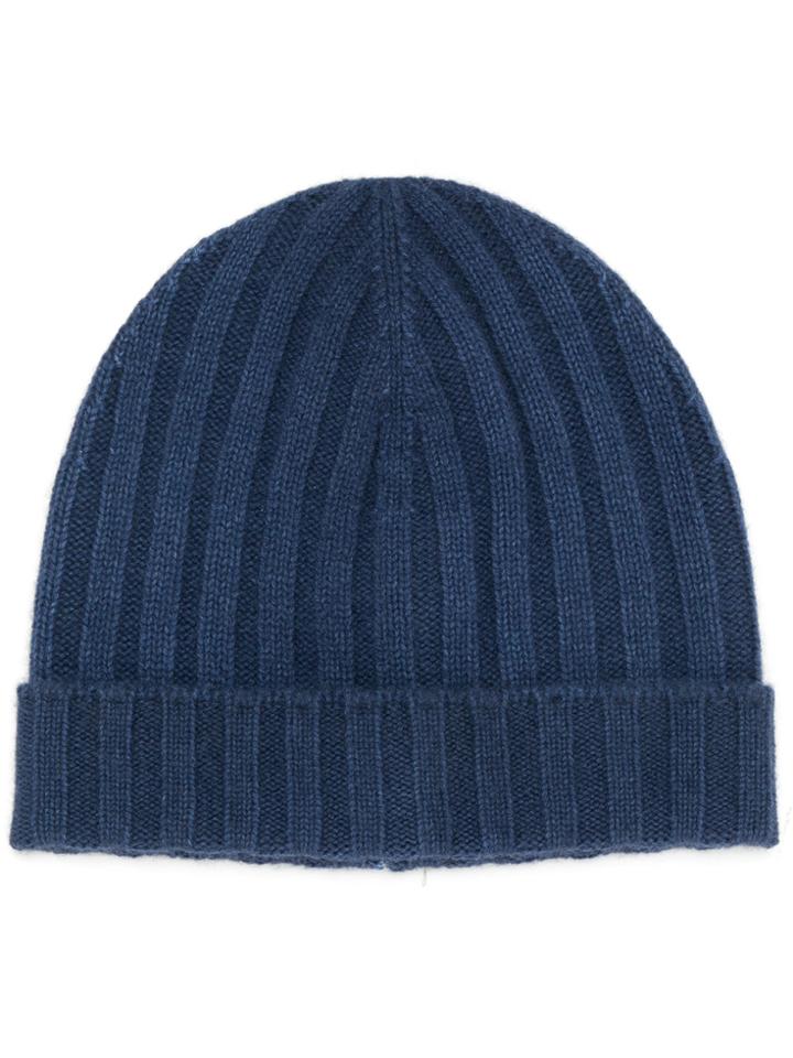 La Fileria For D'aniello Ribbed Knit Beanie - Blue