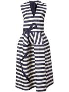 Delpozo Striped Structured Dress - Blue
