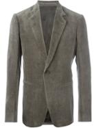 Rick Owens Velvet Blazer, Men's, Size: 54, Grey, Cotton/linen/flax/cupro