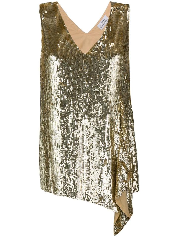 P.a.r.o.s.h. Sequinned Asymmetric Top - Gold