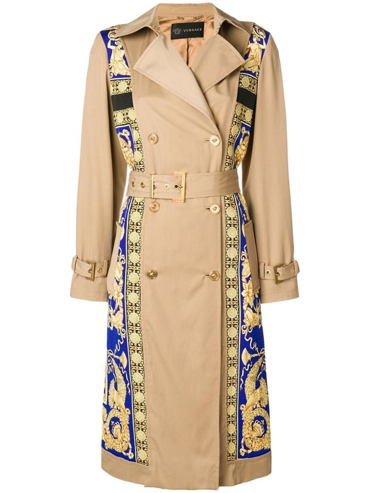 Versace Baroque Trench Coat - Nude & Neutrals