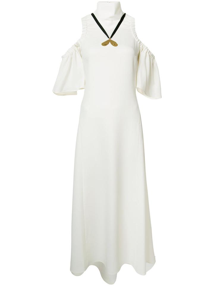 Ellery Cold Shoulder Dress, Size: 10, White, Acetate/polyester