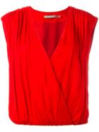 Alice+olivia Sleeveless Wrap Top, Women's, Size: Xs, Red, Viscose/polyester/spandex/elastane