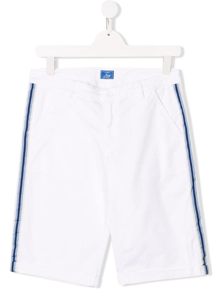 Fay Kids Teen Side Stripe Shorts - White