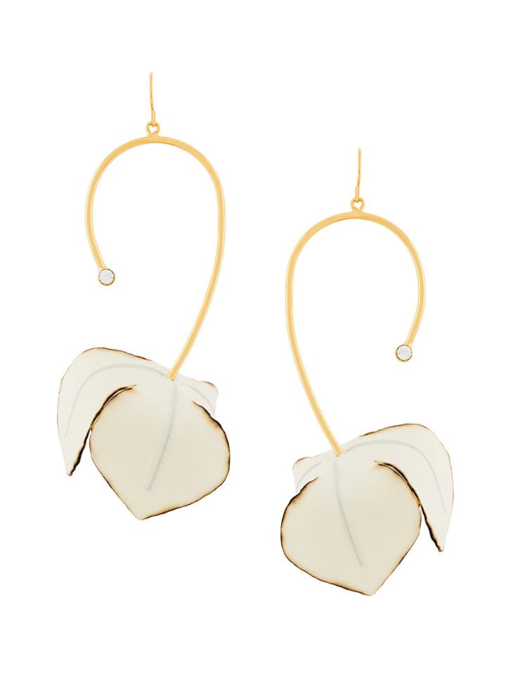 Marni Wilting Floral Earrings - Metallic