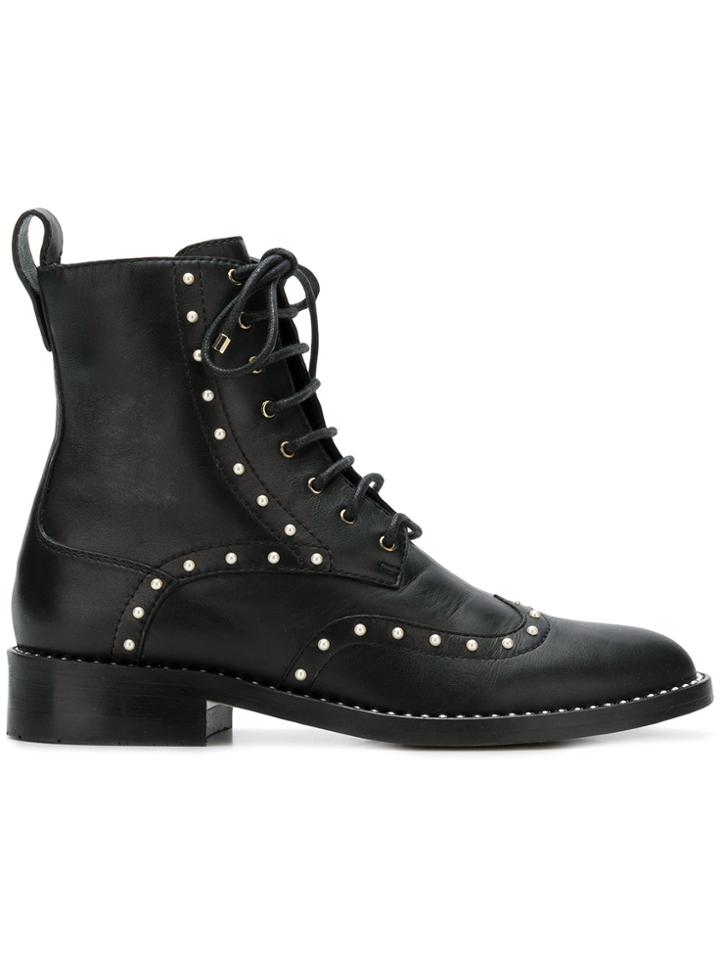 Jimmy Choo Hanah Pearl Embellished Boots - Black