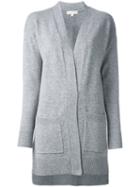 Michael Michael Kors Long Pocket Cardigan, Women's, Size: Small, Grey, Cashmere/mohair