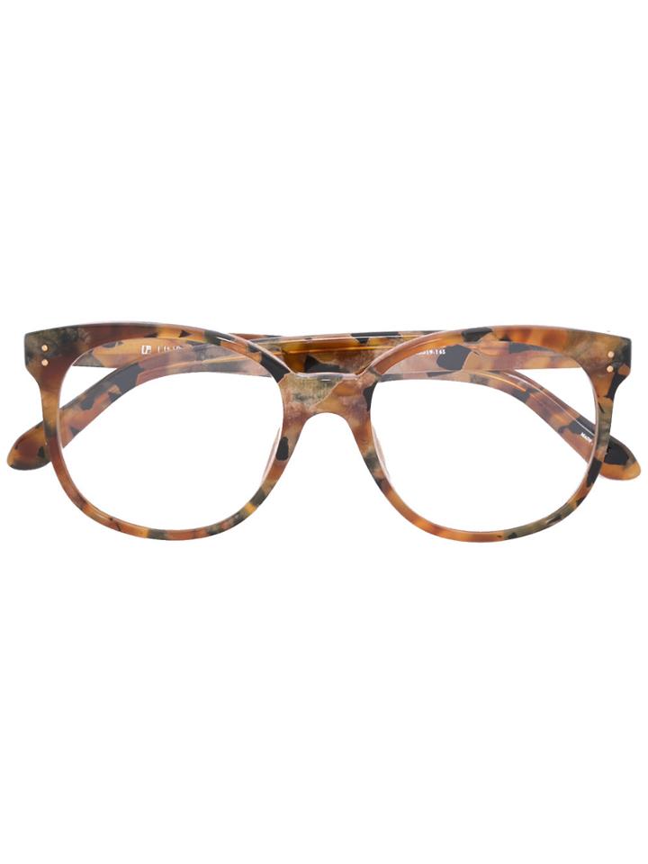 Linda Farrow Turtle Print Glasses - Brown