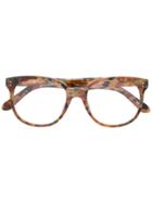 Linda Farrow Turtle Print Glasses - Brown