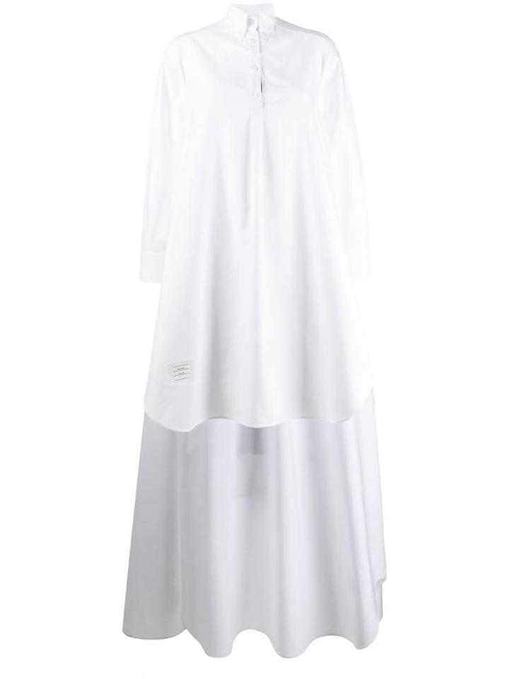 Thom Browne High-low Shift Shirt Dress - White