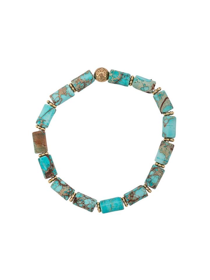 Nialaya Jewelry Elasticated Stone Bracelet - Blue