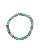 Nialaya Jewelry Elasticated Stone Bracelet - Blue