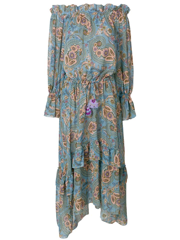 Anjuna Long Off-the-shoulder Dress - Blue