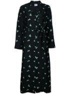 Cityshop Daisy Embroidered Long Sleeve Shirt Dress, Women's, Size: 36, Black, Linen/flax/polyester/rayon