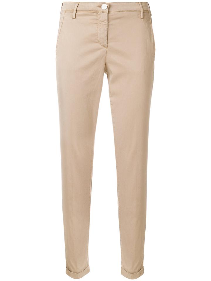 Jacob Cohen Slim-fit Cropped Trousers - Nude & Neutrals