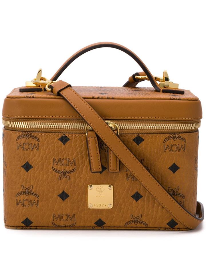 Mcm Rockstar Logo Print Tote Bag - Brown