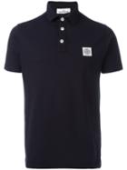 Stone Island Logo Patch Polo Shirt, Men's, Size: Xxl, Blue, Cotton/spandex/elastane