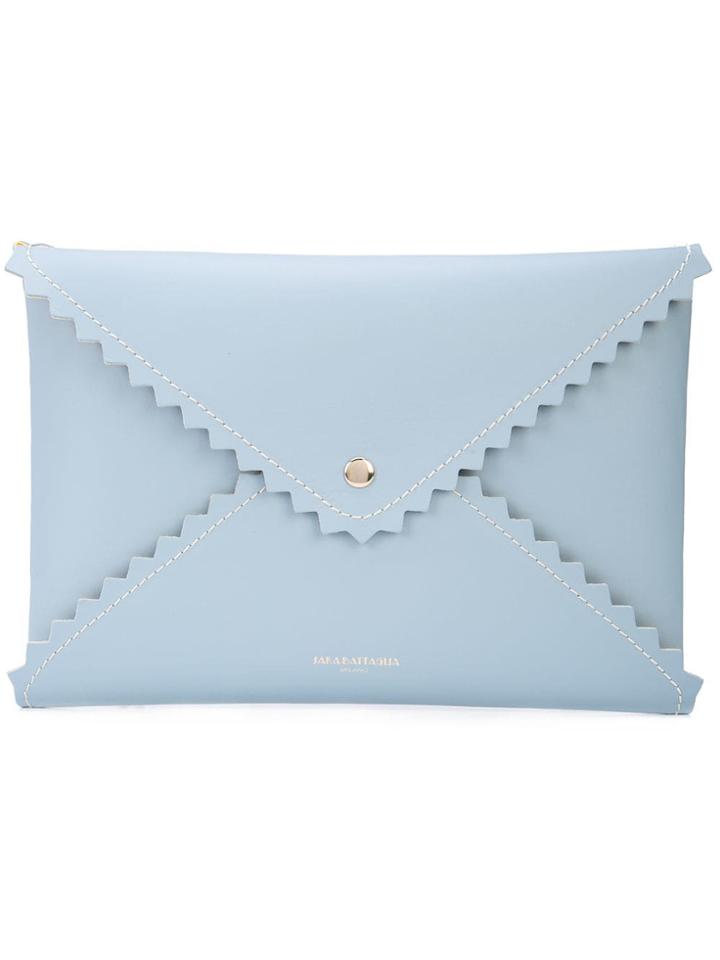 Sara Battaglia Envelope Clutch Bag - Blue