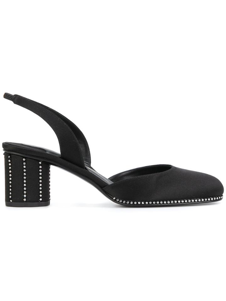 Salvatore Ferragamo Embellished Sling Back Sandals - Black