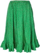 Yves Saint Laurent Vintage Dot Print Skirt - Green