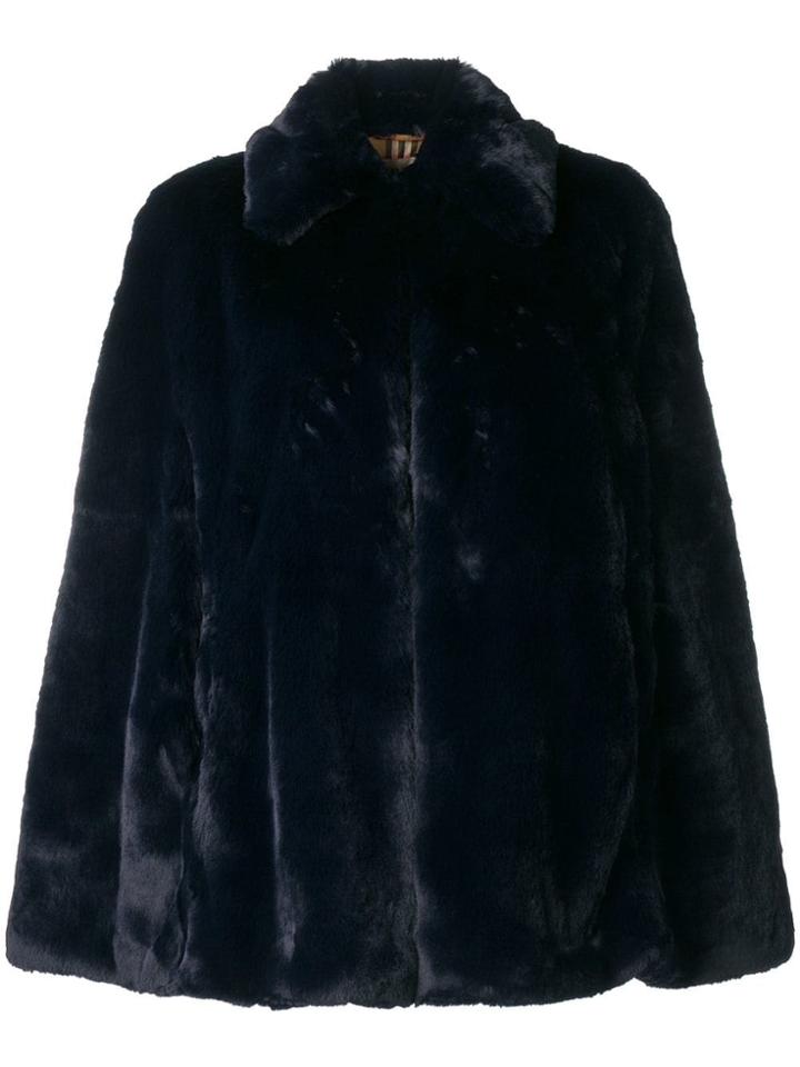 Burberry Faux Fur Cape - Blue