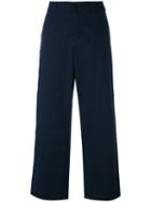 Barena Wide Leg Trousers, Women's, Size: 42, Blue, Cotton/spandex/elastane