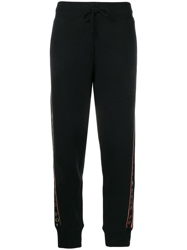Polo Ralph Lauren Logo Stripe Track Trousers - Black