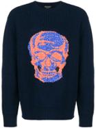 Alexander Mcqueen Skull Jacquard Sweater - Blue