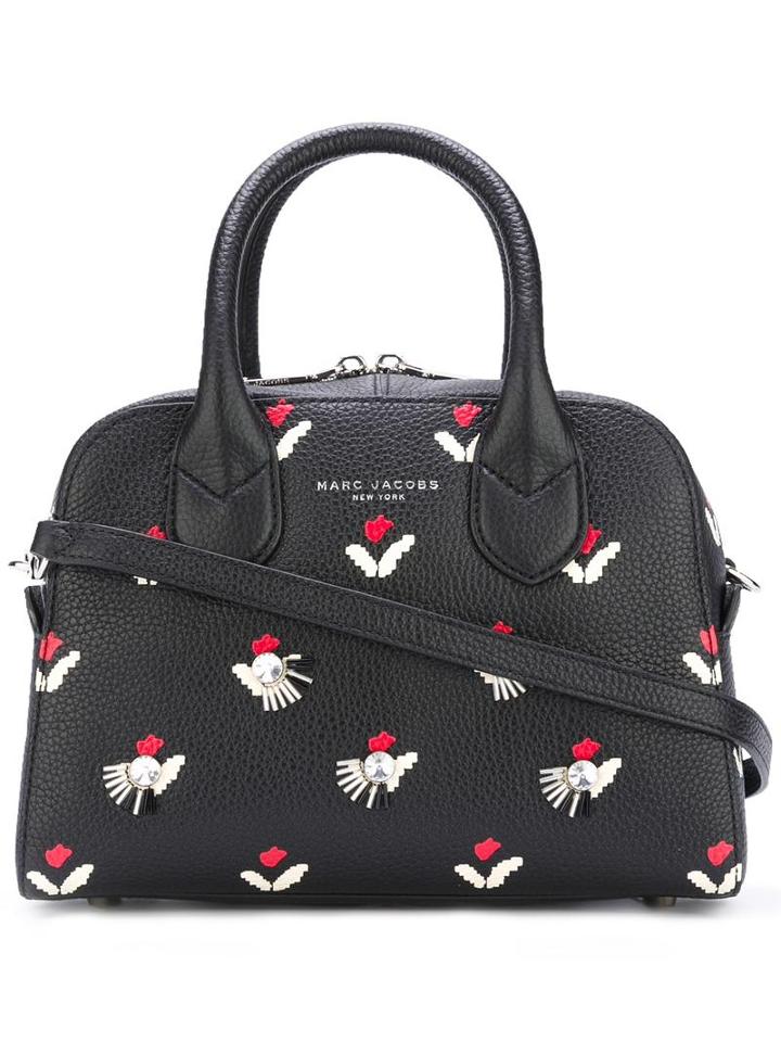 Marc Jacobs Embellished Tulip Print Bauletto Tote, Women's, Black