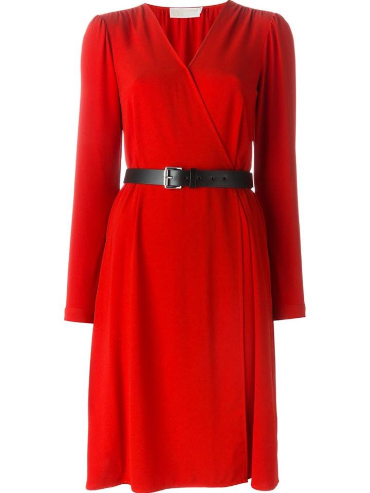 Michael Michael Kors Belted Longsleeved Dress