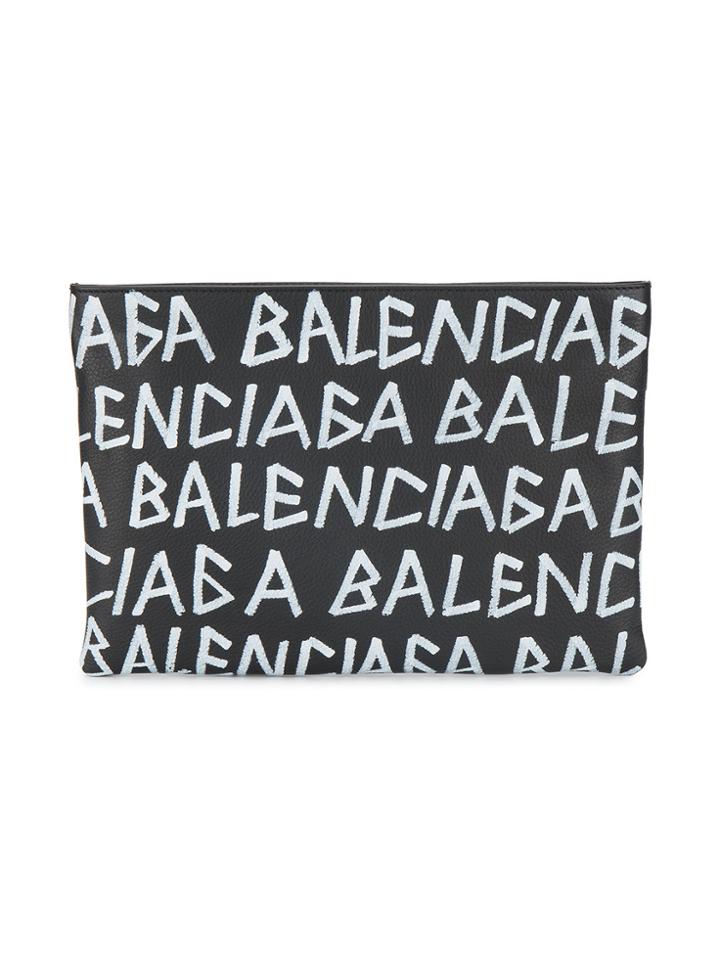 Balenciaga Graffiti City Pouch - Black