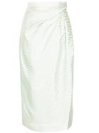 Carolina Herrera Striped Pencil Skirt - Green