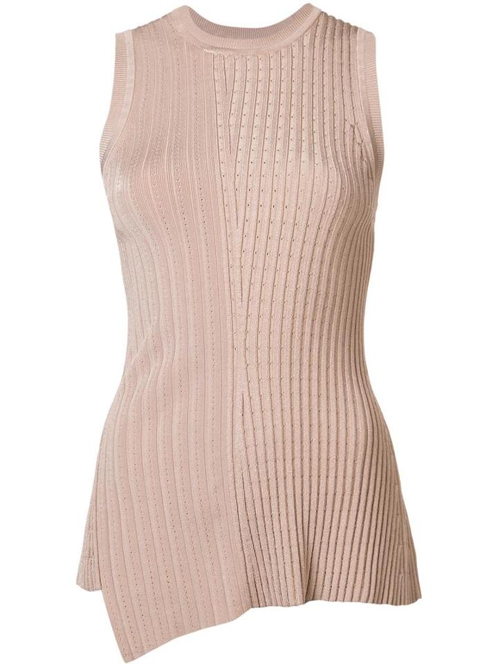 Jason Wu Ribbed Asymmetric Tank Top, Women's, Size: Large, Nude/neutrals, Rayon