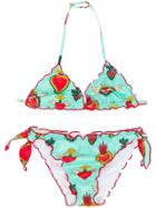 Mc2 Saint Barth Kids Heart Pattern Bikini Set - Green