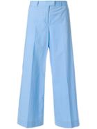 Moschino Vintage Wide-legged Cropped Trousers - Blue