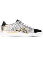 Philipp Plein Super Bomb Sneakers, Women's, Size: 41, Grey, Calf Leather/polyester/leather/rubber