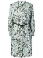 Antonelli Leaf Print Shirt Dress - Grey