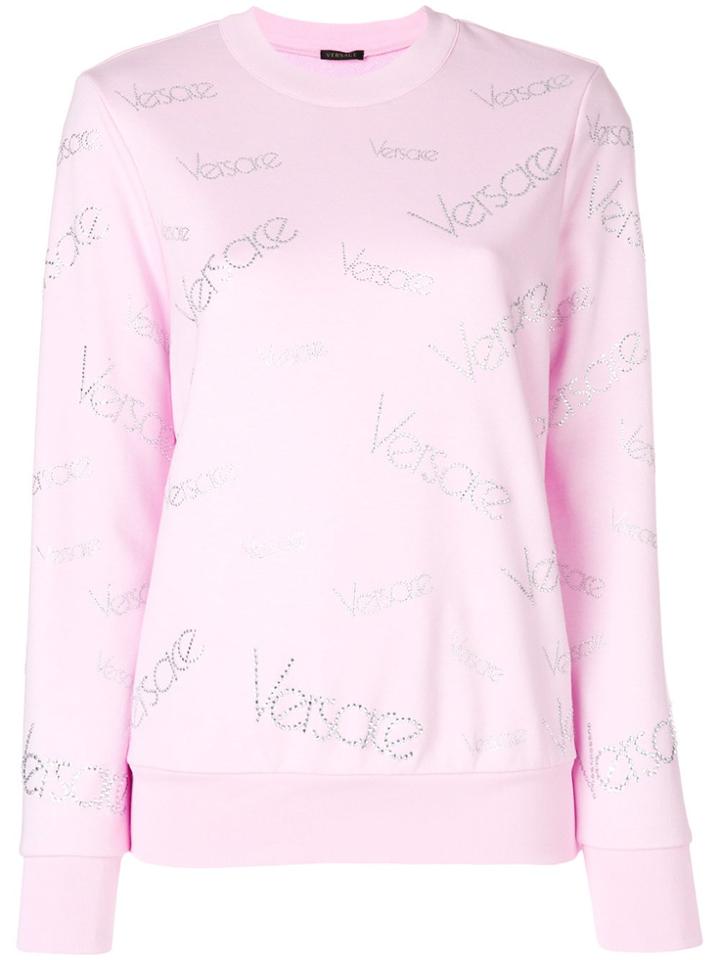 Versace Crystal Vintage Logo Sweatshirt - Pink & Purple